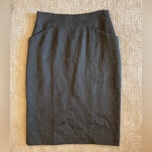 🩶🇨🇦 Vintage 80s/90s Mr Jax 100% Pure Virgin Wool Pencil Skirt Gray Pockets Sz 10